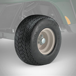 E-Z-GO Hole-N-One Tires & White Steel Wheels Accessory
